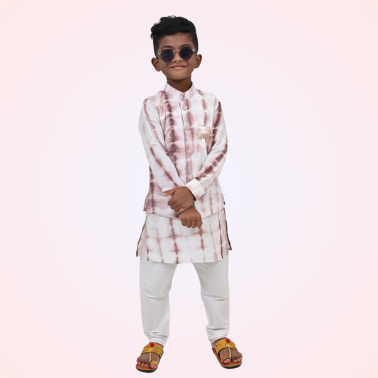 3 Piece Traditional Kurta Set for Boys – Elegant Festive Wear