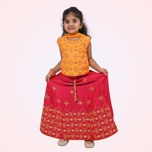 Girls' Traditional Lehenga Choli Set – Festive Ethnic Wear