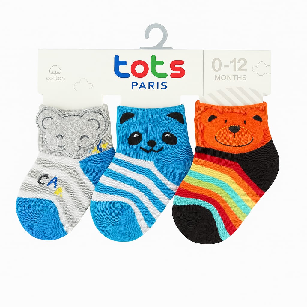 Animal-Themed Baby Socks Set (0–12 Months) – 3