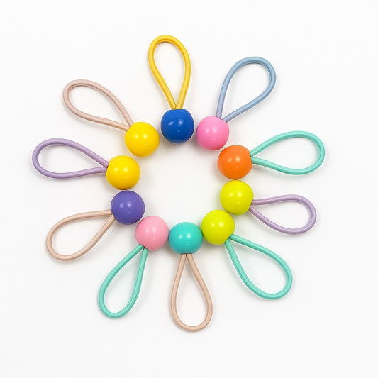 Colorful Elastic Hair Ties – Beaded Hair Accessories Set