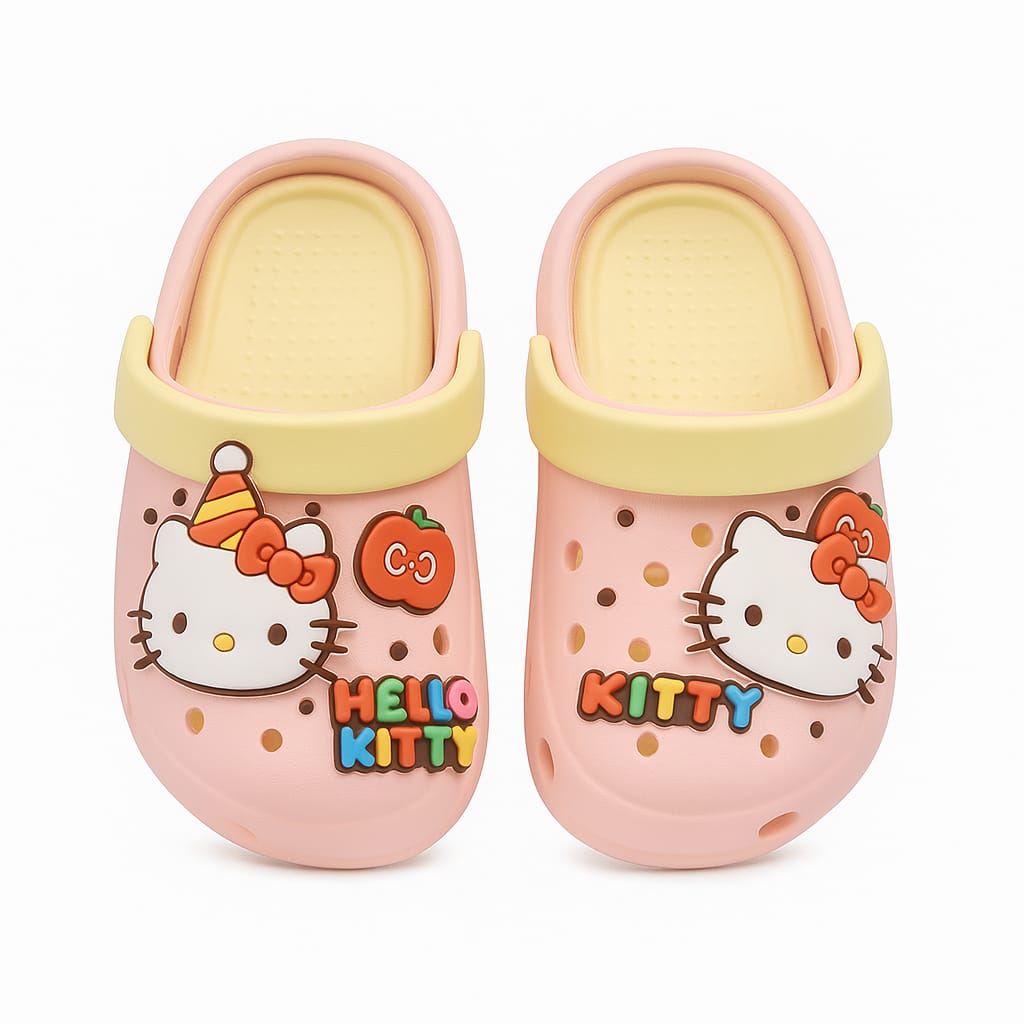 Pink Hello Kitty Clogs with Cartoon Charms