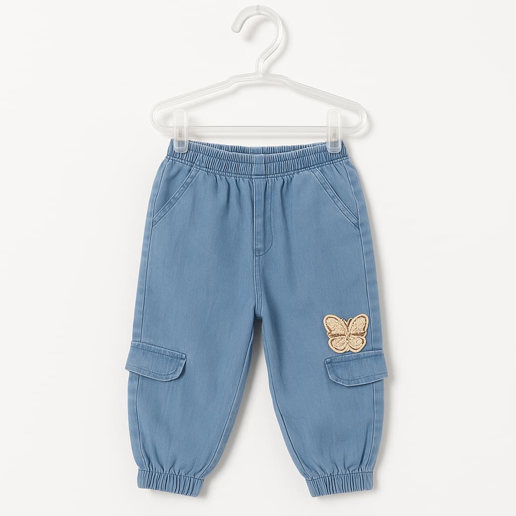 Girls’ Butterfly Patch Cargo Pants