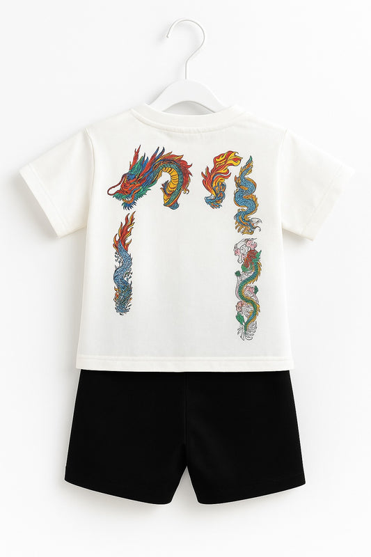 Stylish Snake Patch T-Shirt & Shorts Set – Tots Paris