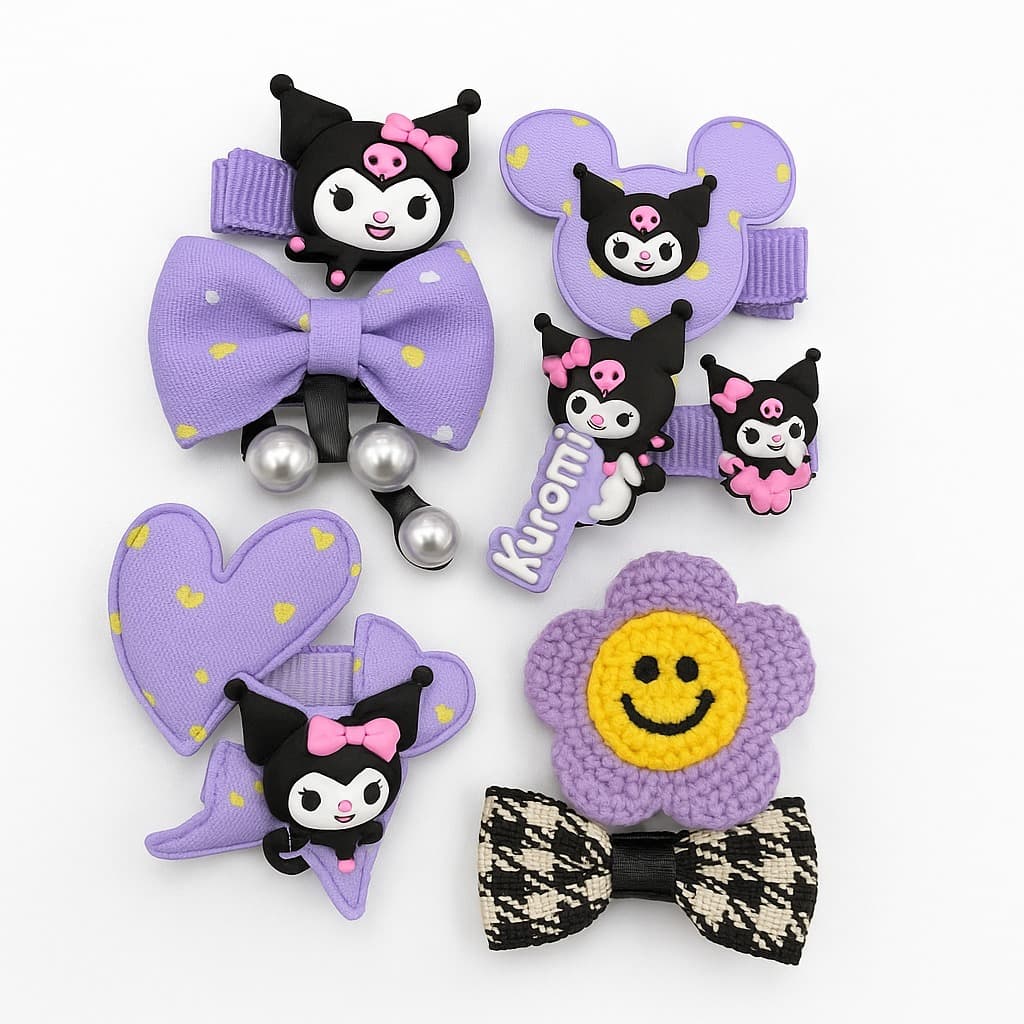 Purple Kuromi Hair Clip Set