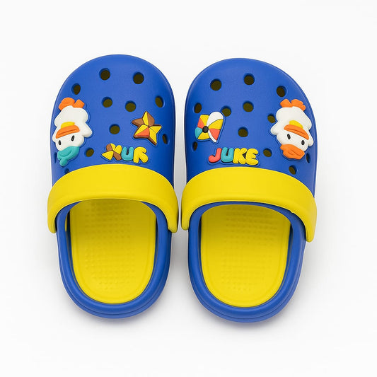 Blue Duck-Themed Clogs with Cartoon Charms