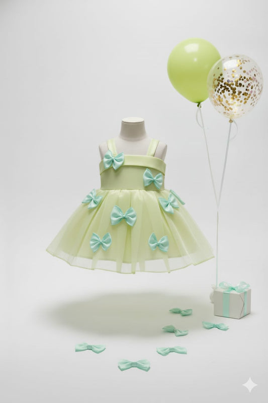 LEMON YELLOW BOW DRESS SET