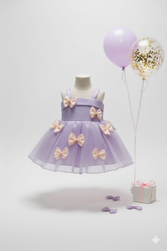 DREAMY LAVENDER BOW DRESS SET