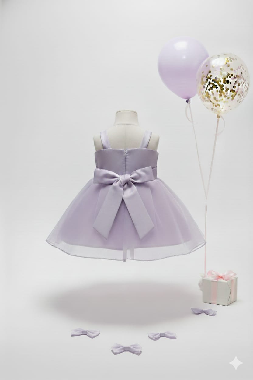 DREAMY LAVENDER BOW DRESS SET