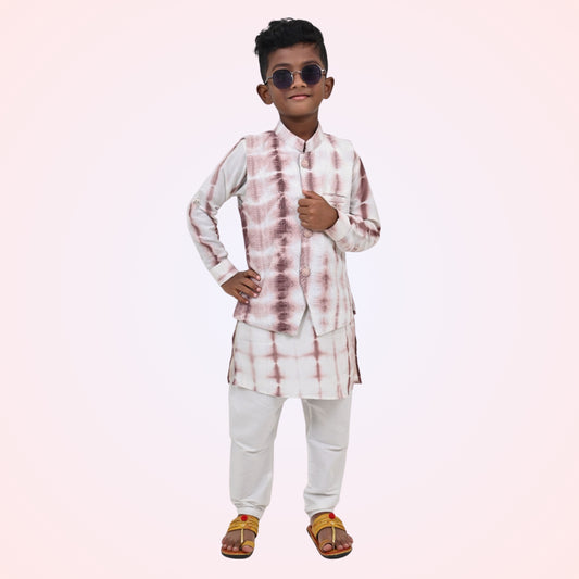 3 Piece Traditional Kurta Set for Boys – Elegant Festive Wear