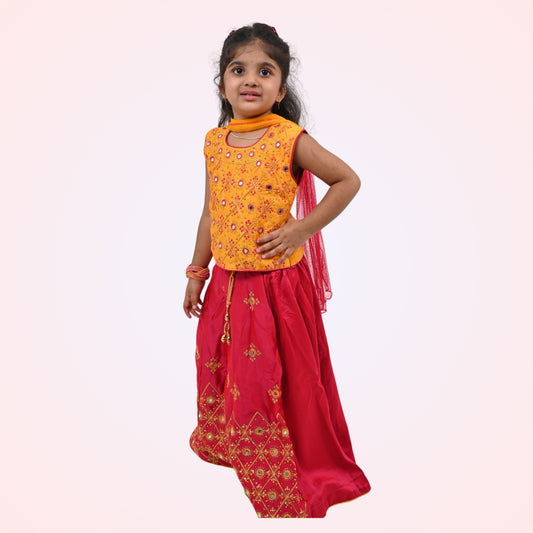 Girls' Traditional Lehenga Choli Set – Festive Ethnic Wear