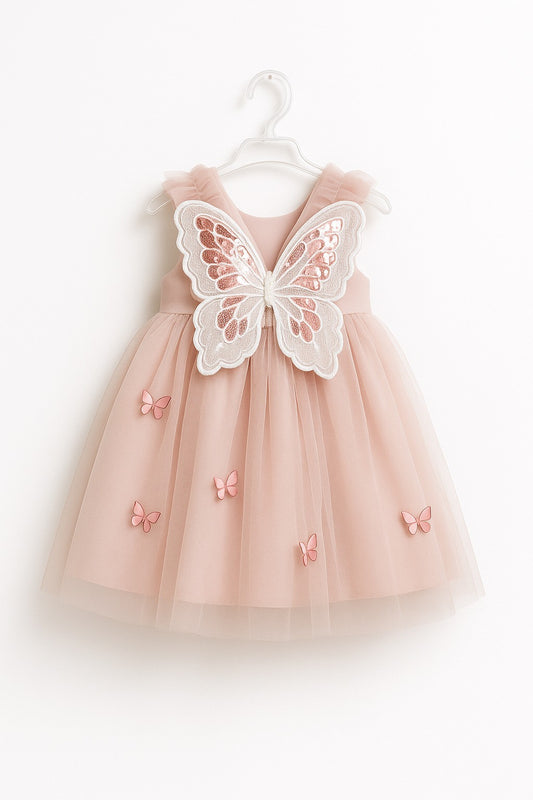 Pink Butterfly Wings Party Dress