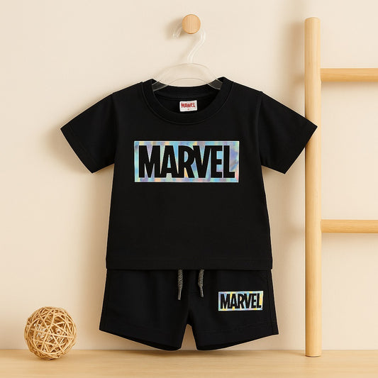 Marvel Black T-Shirt & Shorts Set for Boys – tots Paris
