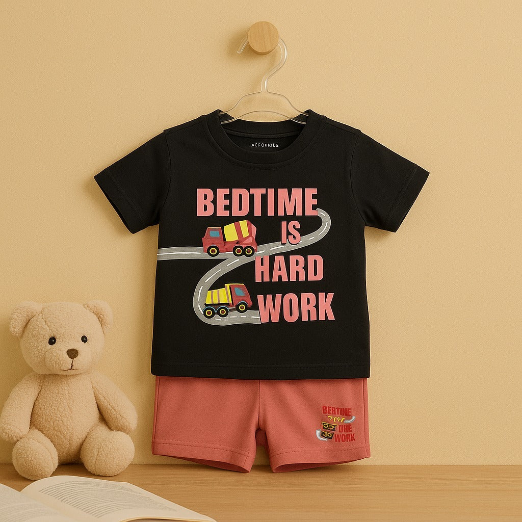 "Bedtime Is Hard Work" Cement Truck Print Set