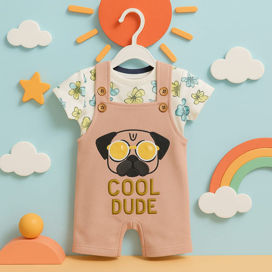 Cool Dude Pug Dungaree Set for Babies