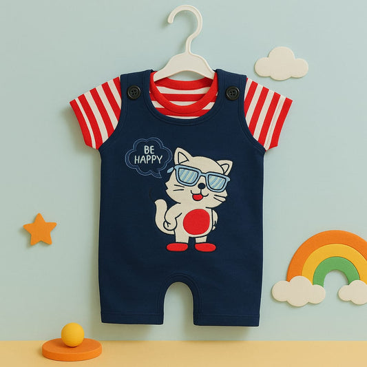 Be Happy Cat Dungaree Set for Babies