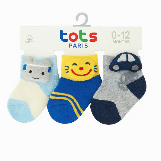 Cute Character Baby Socks Set (0–12 Months) – 3