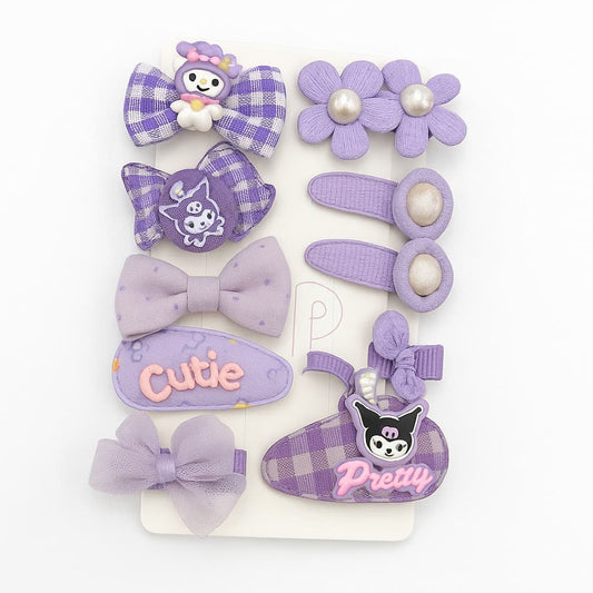 Purple Kuromi Hair Clip Set