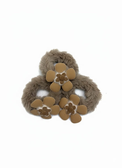 Luxurious Fluffy Flower Scrunchie Set | Parisian Chic Hair Accessories