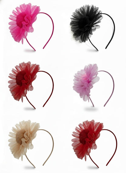 Elegant Organza Flower Headband Collection [Pack of 6]