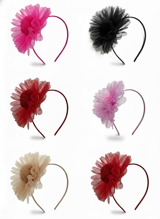 Elegant Organza Flower Headband Collection [Pack of 6]