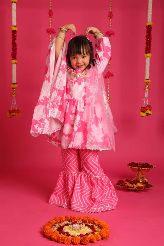 Little Diva Sharara Set – Festive Pink Edition