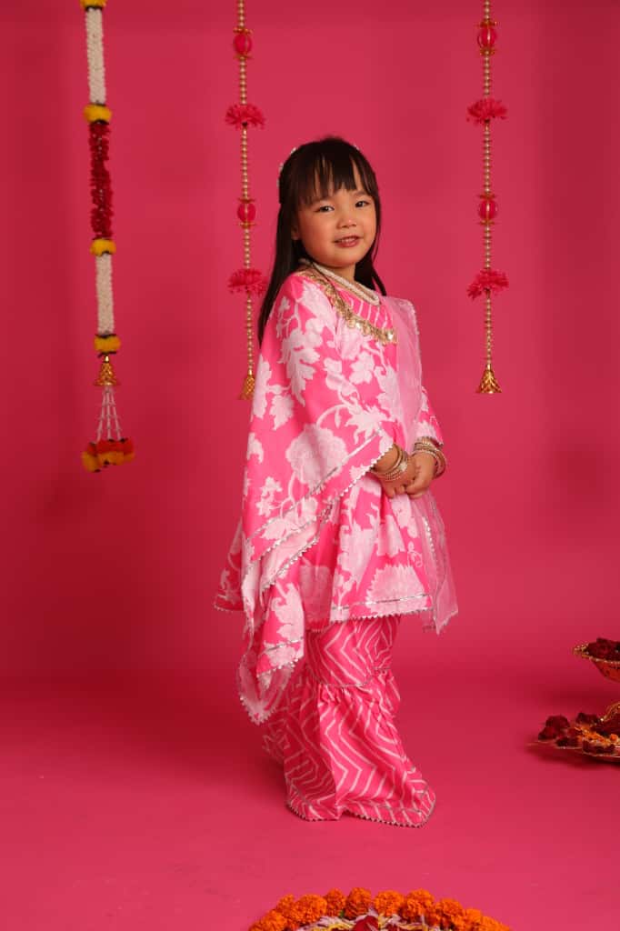 Little Diva Sharara Set – Festive Pink Edition