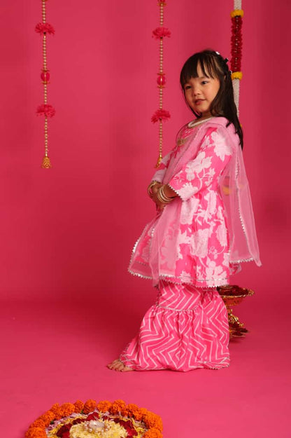 Little Diva Sharara Set – Festive Pink Edition