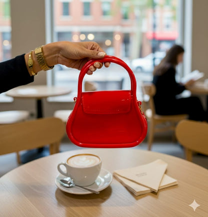 Cherry Red Patent Mini Trapeze Handbag