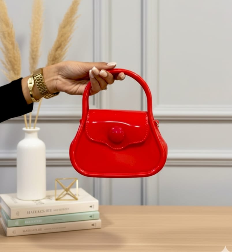 Cherry Red Patent Mini Trapeze Handbag