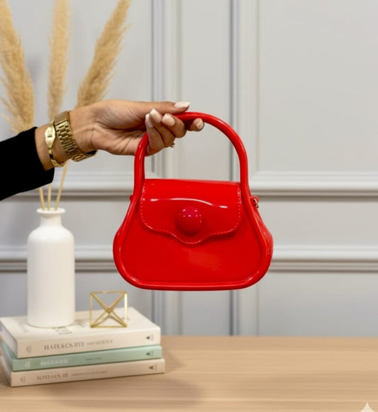 Cherry Red Patent Mini Trapeze Handbag