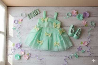 MINT BOW DRESS SET