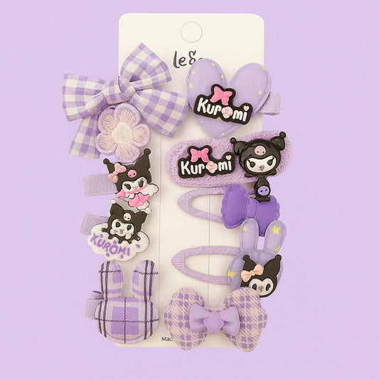 Kuromi-Inspired Purple Hair Clip Set
