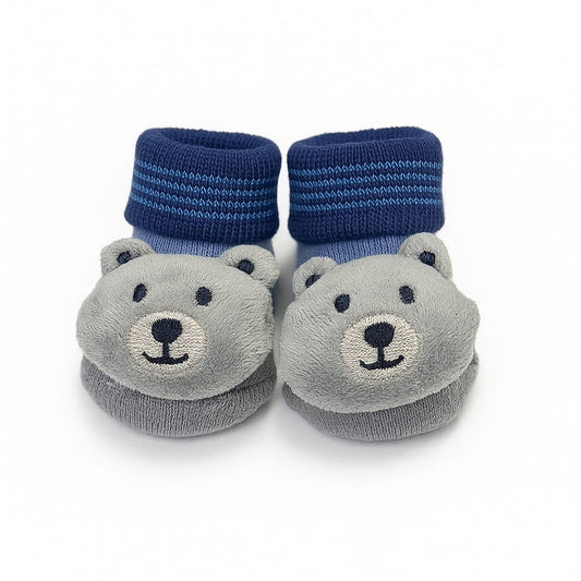 Baby Booties with Cute Bear Plush – Soft & Cozy Winter Booties (0–6 Months)
