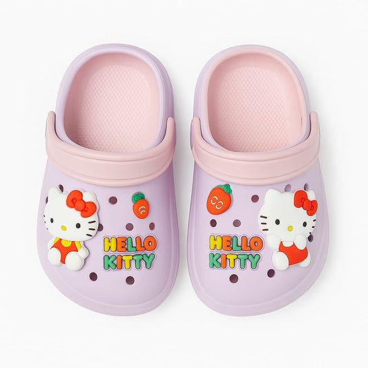 Lavender Hello Kitty Clogs with Cartoon Charms