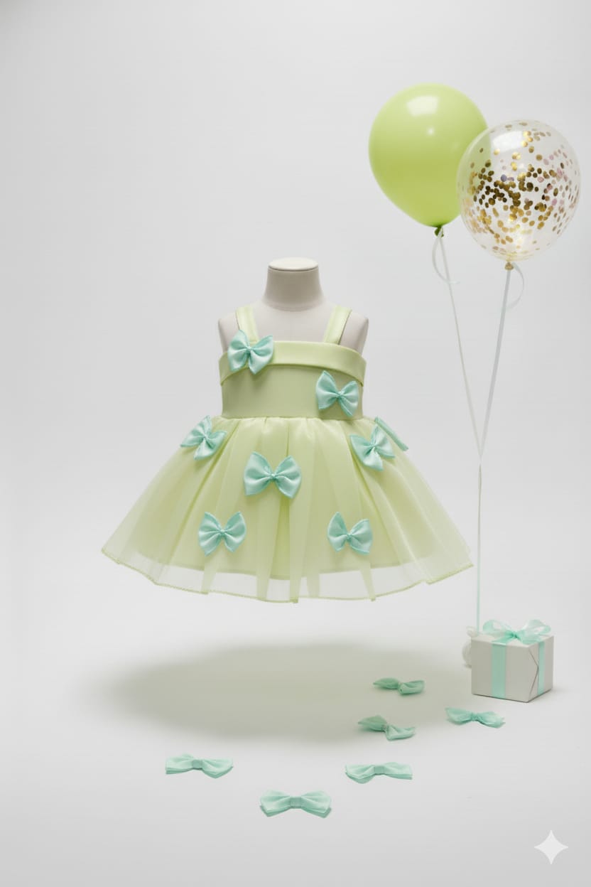 LEMON YELLOW BOW DRESS SET