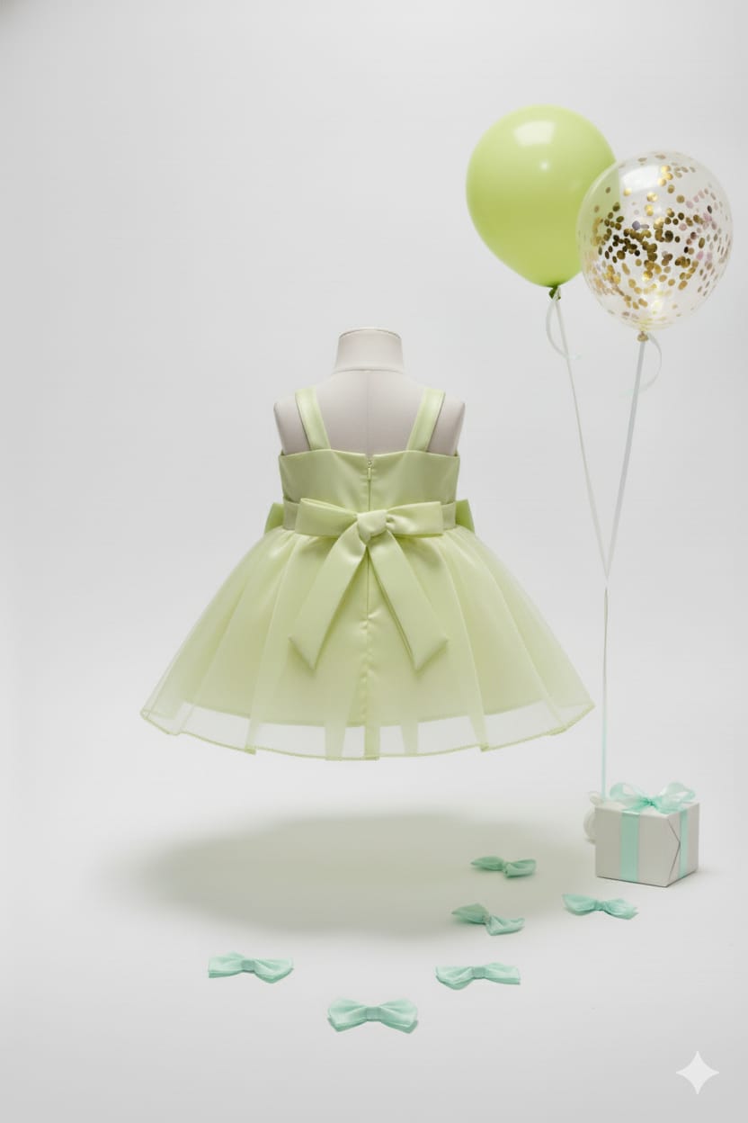 LEMON YELLOW BOW DRESS SET