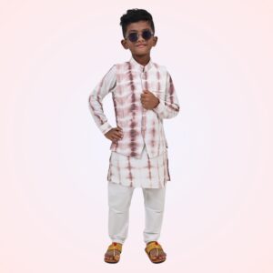 3 Piece Traditional Kurta Set for Boys – Elegant Festive Wear