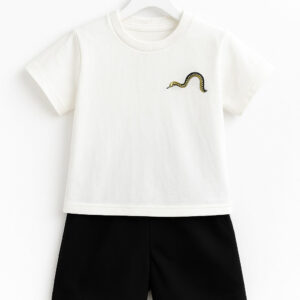 Stylish Snake Patch T-Shirt & Shorts Set – Tots Paris