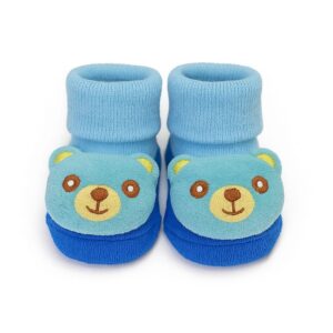 Smiling Blue Bear Baby Booties (0 - 6 Months)