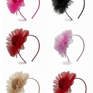 Elegant Organza Flower Headband Collection [Pack of 6]