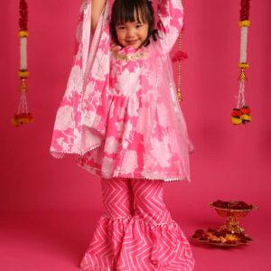 Little Diva Sharara Set – Festive Pink Edition