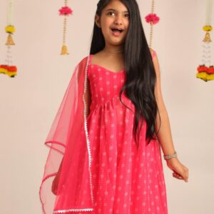 Festive Flare Sharara Set – Bright Pink Edition