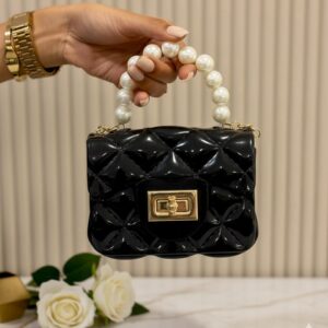 Mini Quilted Jelly Bag with Pearl Handle