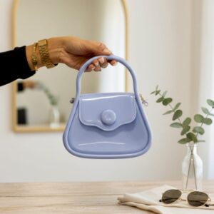 Periwinkle Patent Mini Trapeze Handbag