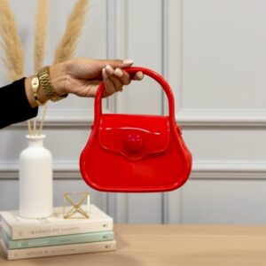 Cherry Red Patent Mini Trapeze Handbag