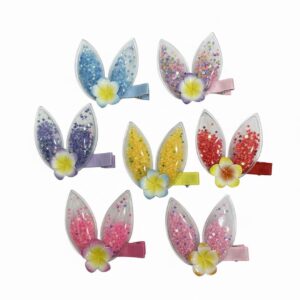 Glitter Bunny Ear Hair Clip Set