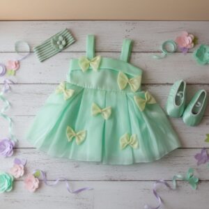 MINT BOW DRESS SET