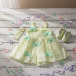 LEMON YELLOW BOW DRESS SET
